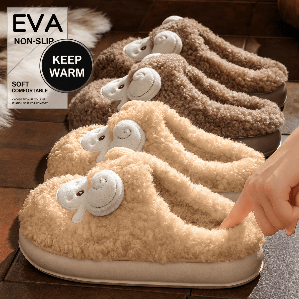 Women's Warm Plush Home Slippers - shop_name